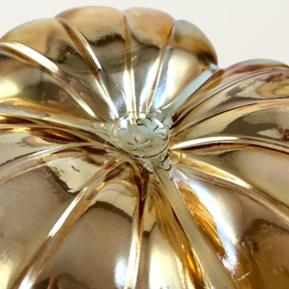 VINTAGE DORIC JEANNETTE IRIDESCENT MARIGOLD DEPRESSION CARNIVAL GLASS DISH - Picture 6 of 7